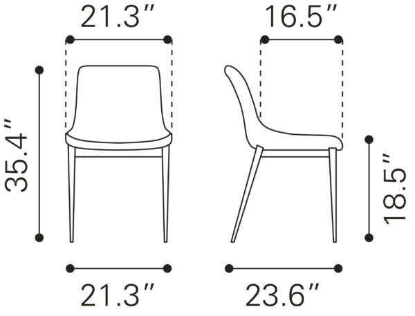 Magnus Dining Chair Stainless Steel (set of 2) - Image 3