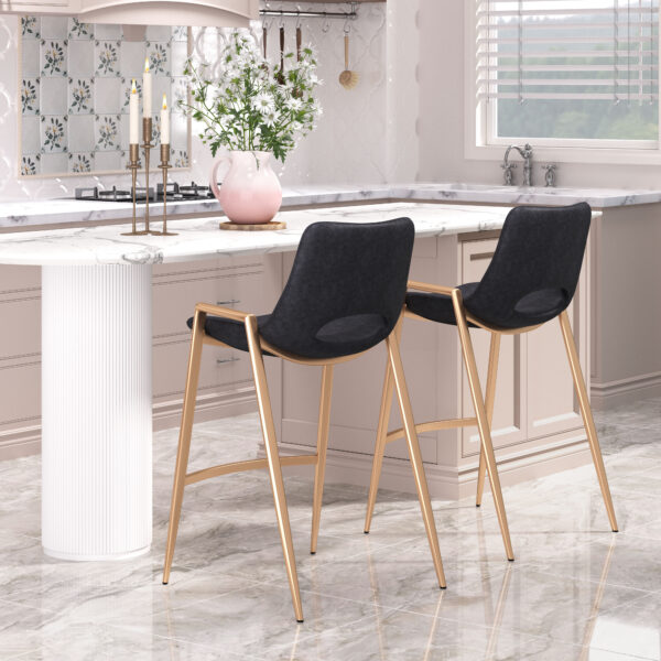 Desi Counter Stool Gold (set of 2) - Image 3