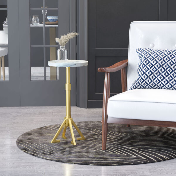 Maurice Side Table White & Gold 109561 - Image 5