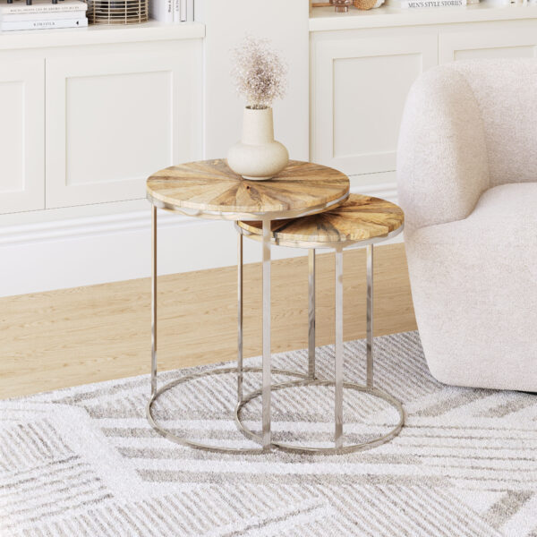 Bari Nesting Table Set Natural 109776 - Image 4