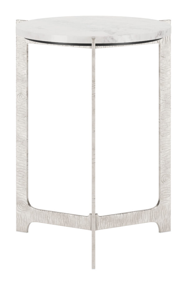 Barmas Side Table White & Silver 110256 - Image 4