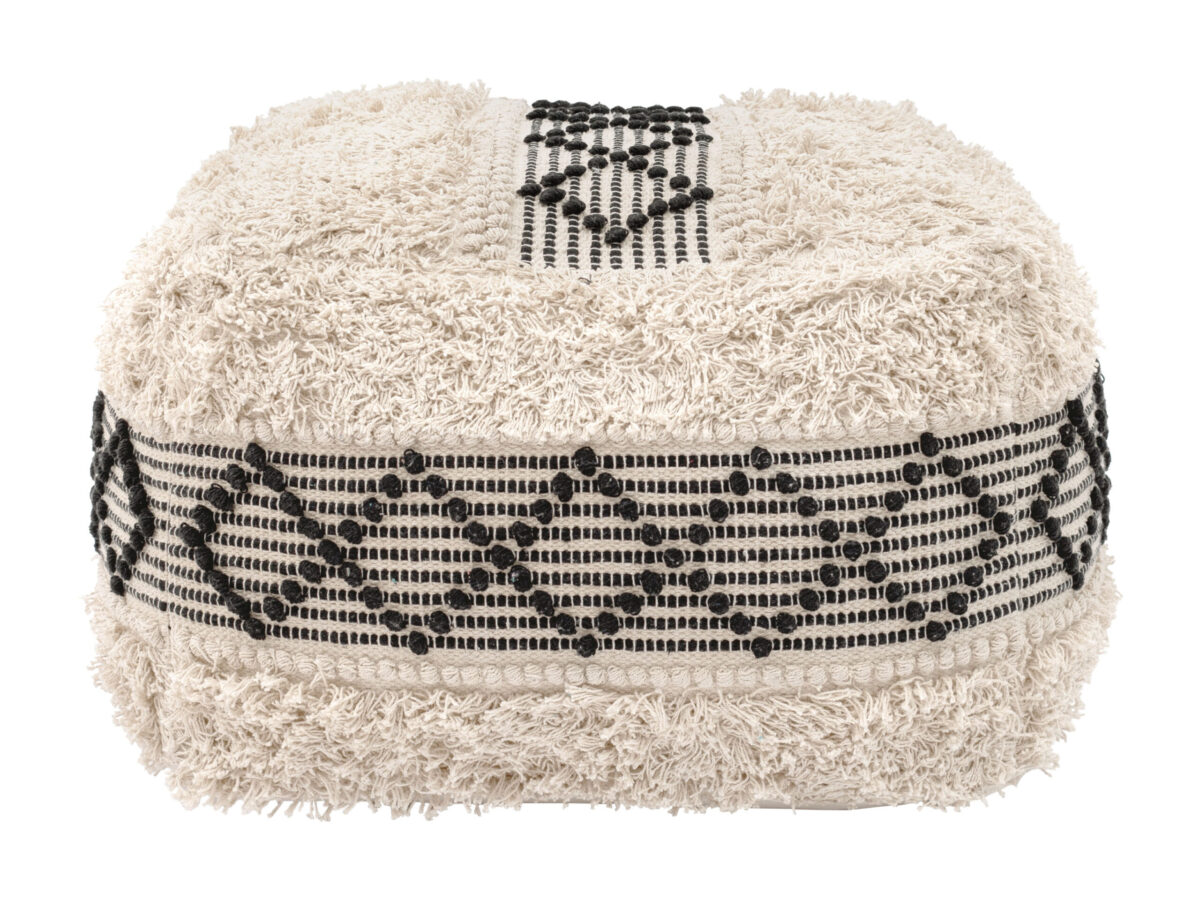 Pisco Ottoman Beige & Black 109823 - Image 5