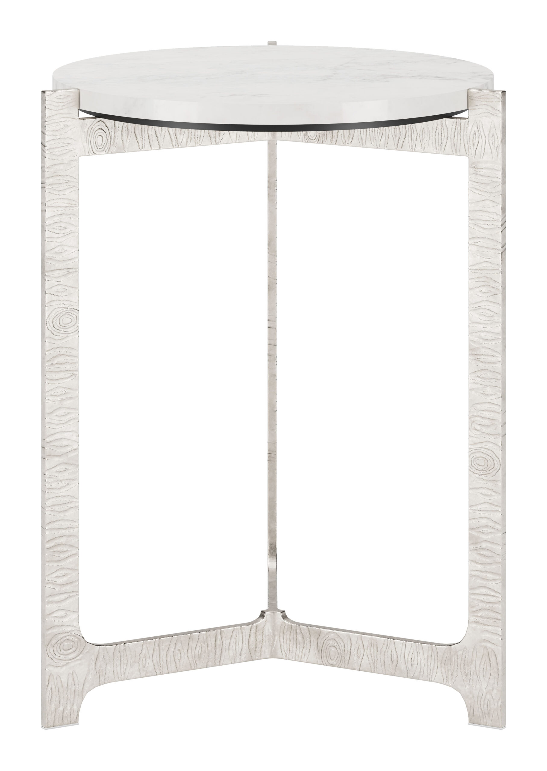 Barmas Side Table White & Silver 110256