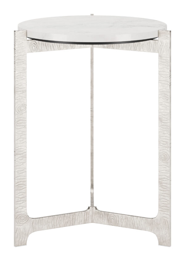 Barmas Side Table White & Silver 110256 - Image 5