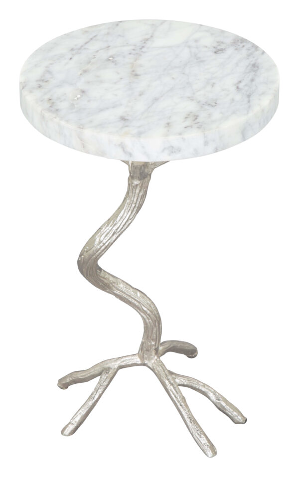 Joel Side Table White & Silver 109560 - Image 9