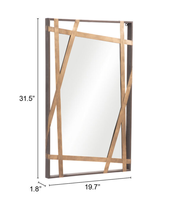 Tolix Mirror Antique Gold & Black A12255 - Image 6