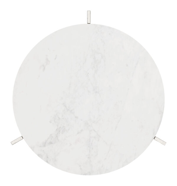 Barmas Side Table White & Silver 110256 - Image 6
