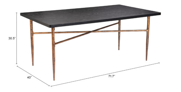 Nida Dining Table Black & Bronze 109957 - Image 7