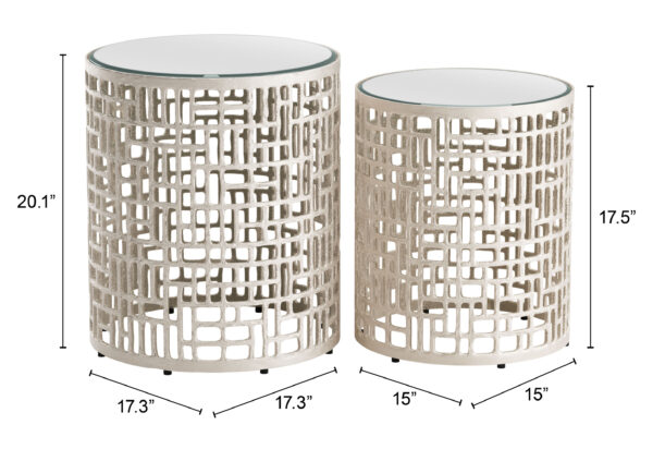 Reden Side Table Set Silver 110153 - Image 6
