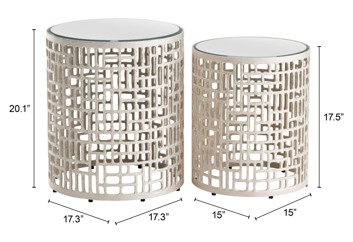 Reden Side Table Set Silver 110153 - Image 6