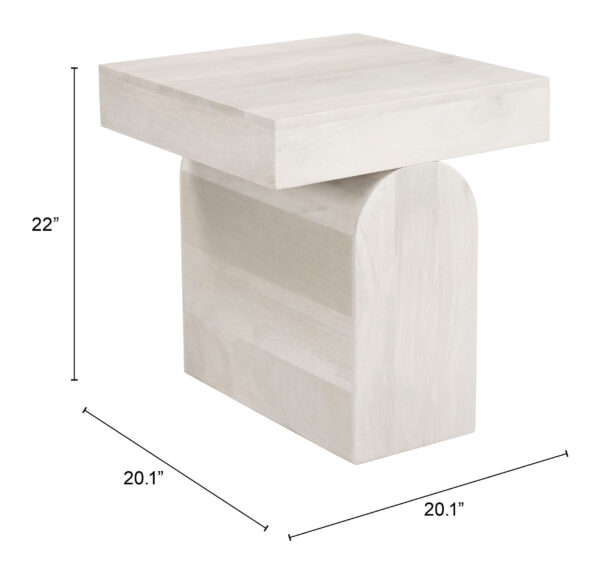 Kiel Side Table Whitewashed 109867 - Image 7