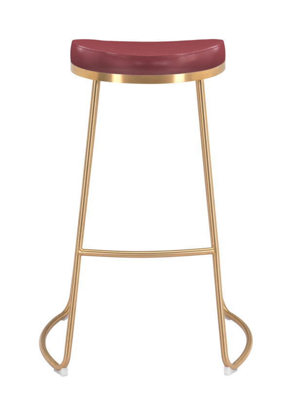 Bree Barstool Burgundy & Gold 101264 (set of 2) - Image 7