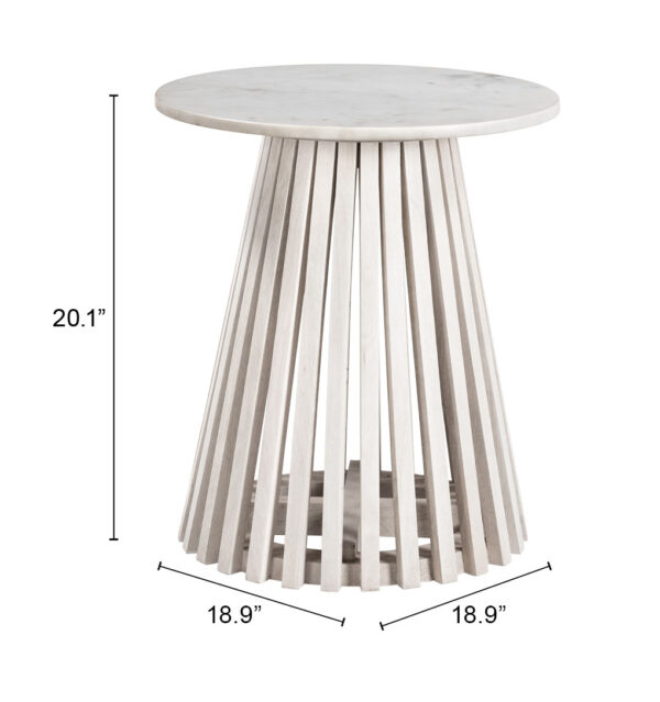 Mazara Side Table White & Whitewashed 109862 - Image 9