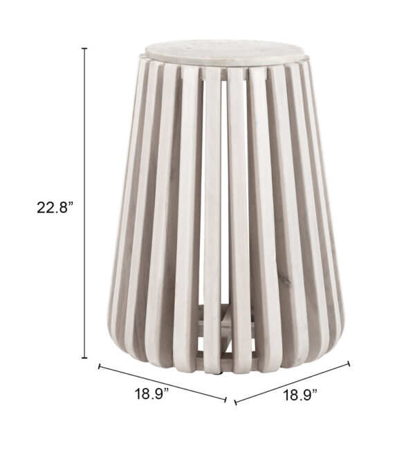 Cyprus Side Table White & Whitewashed 109915 - Image 8