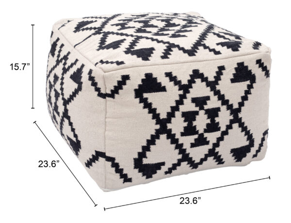 Lizardo Ottoman Beige & Black 109821 - Image 8