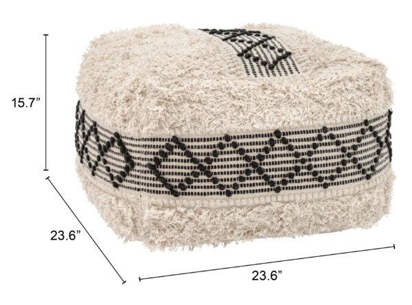 Pisco Ottoman Beige & Black 109823 - Image 8
