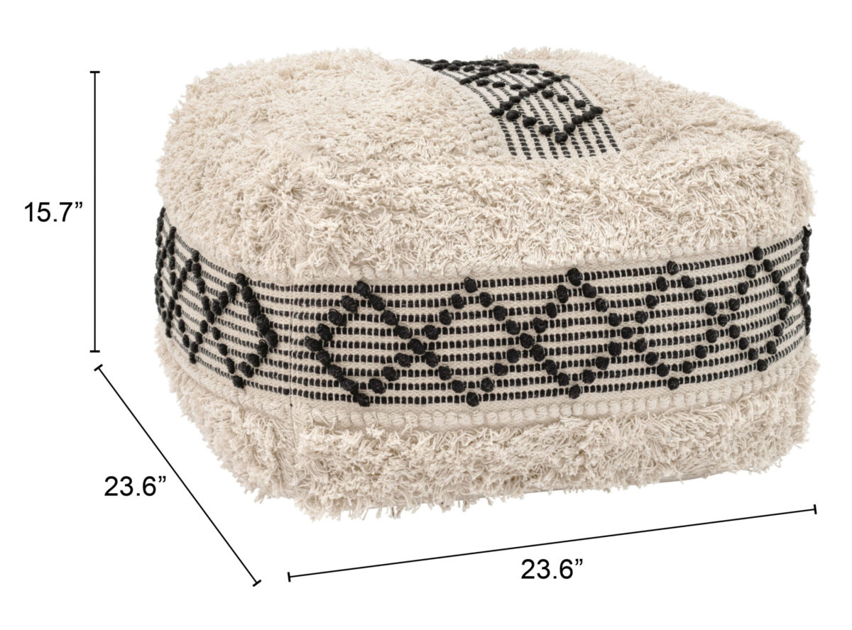 Pisco Ottoman Beige & Black 109823 - Image 8