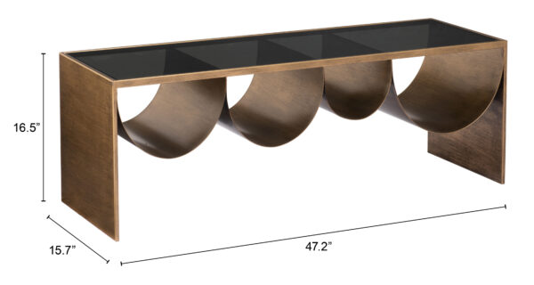 Reed Coffee Table Brass & Black 109842 - Image 9