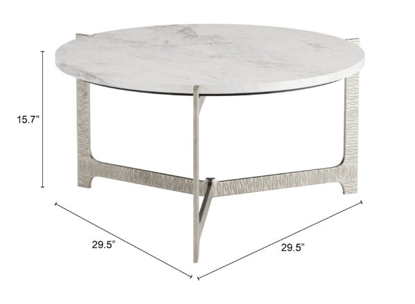 Barmas Coffee Table White & Silver 110255 - Image 10