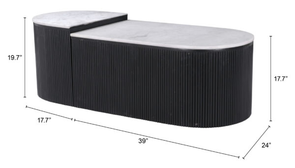 Ormara Coffee Table Set White & Black 109920 - Image 9