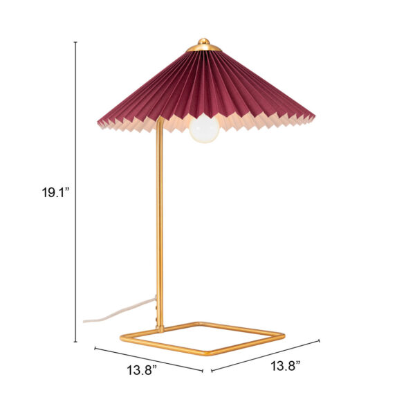 Charo Table Lamp Red & Gold 56137 - Image 9