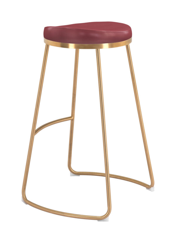 Bree Barstool Burgundy & Gold 101264 (set of 2) - Image 9