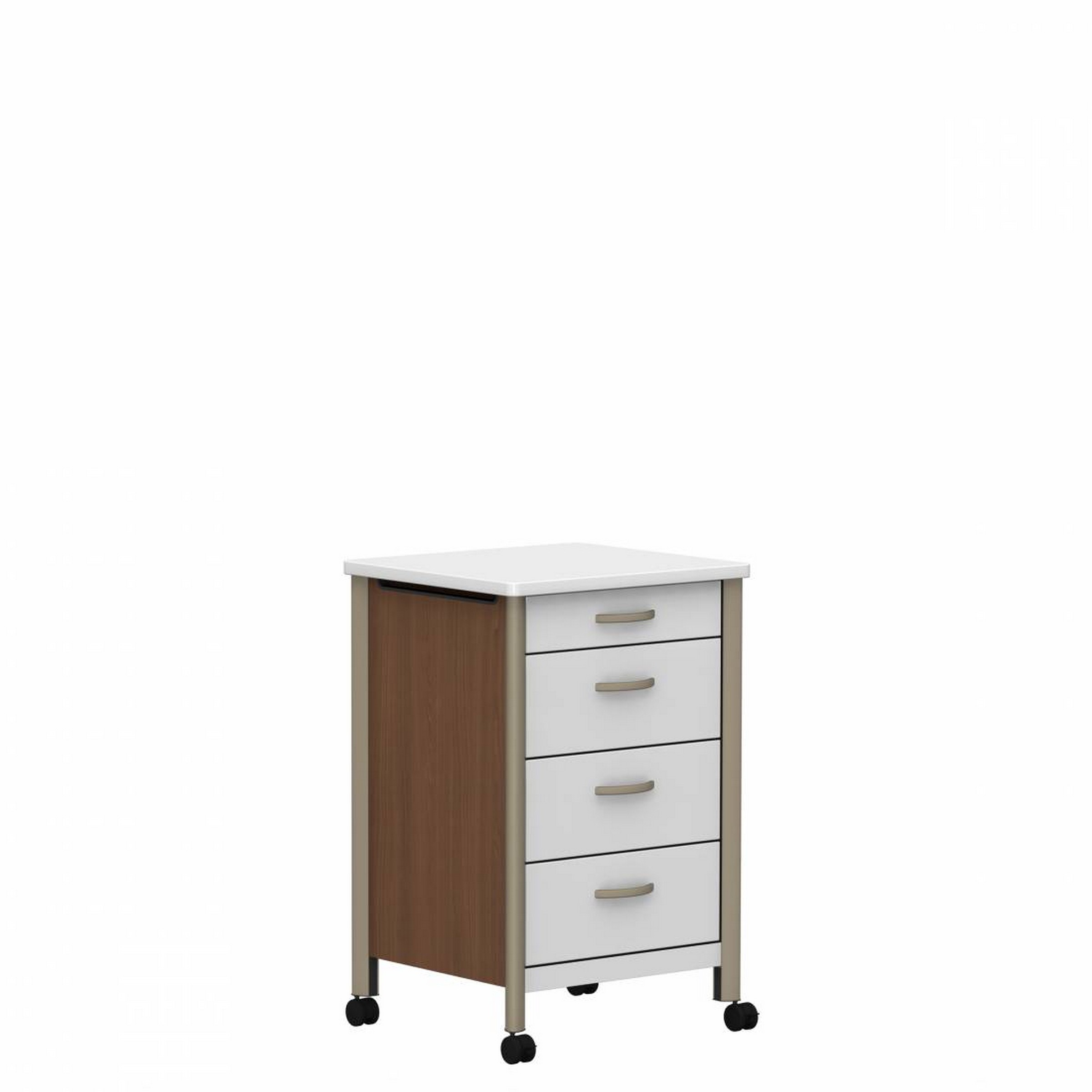 Sonoma™ Bedside Cabinet with Thermofoil Top & Front, Four Casters, Three Drawers, Pull Out Shelf GCSNBT014CSTH