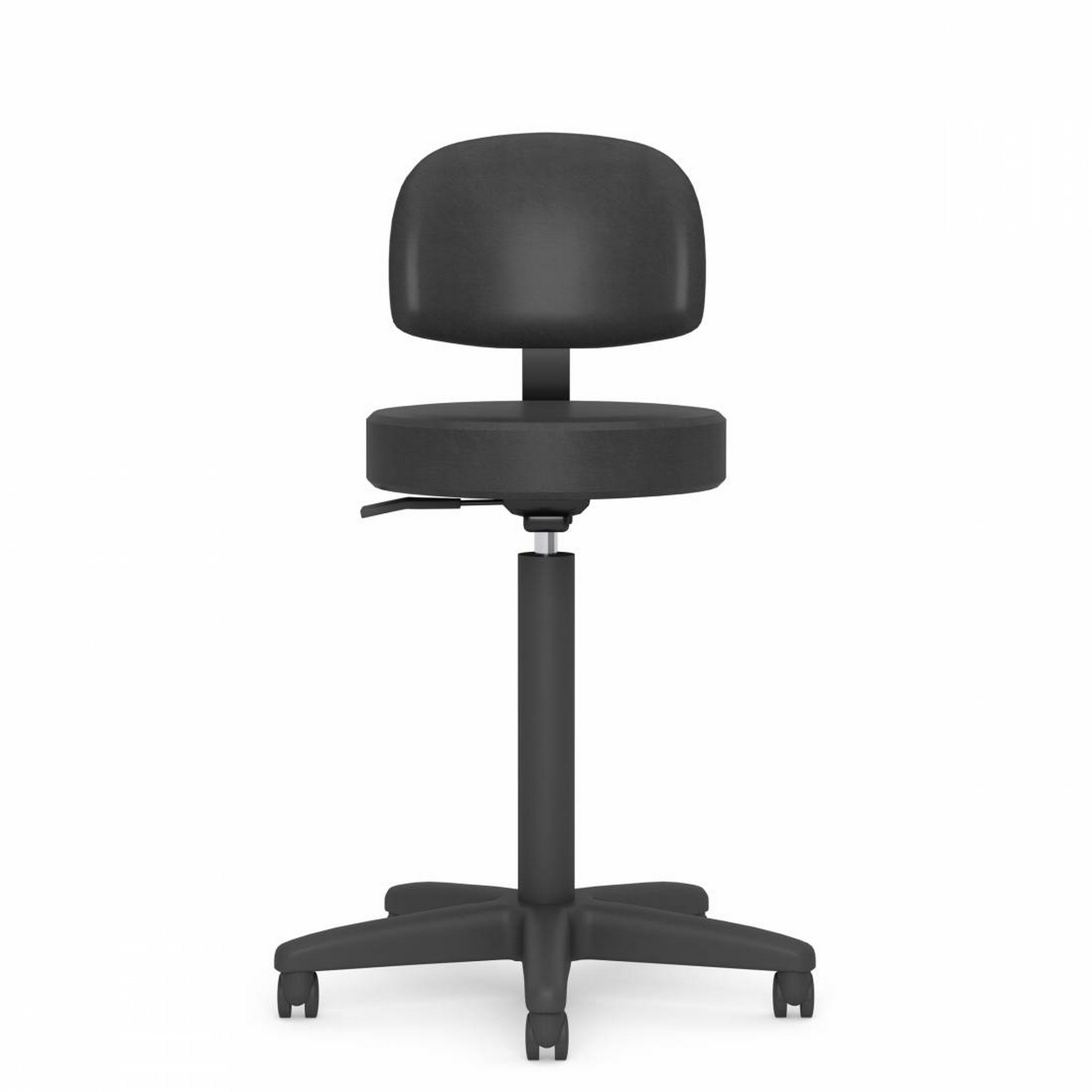 Doctor Buddy™ 16” Dia. Swivel Stool with Back, 10" Pneumatic, 24" Base (GC1113)
