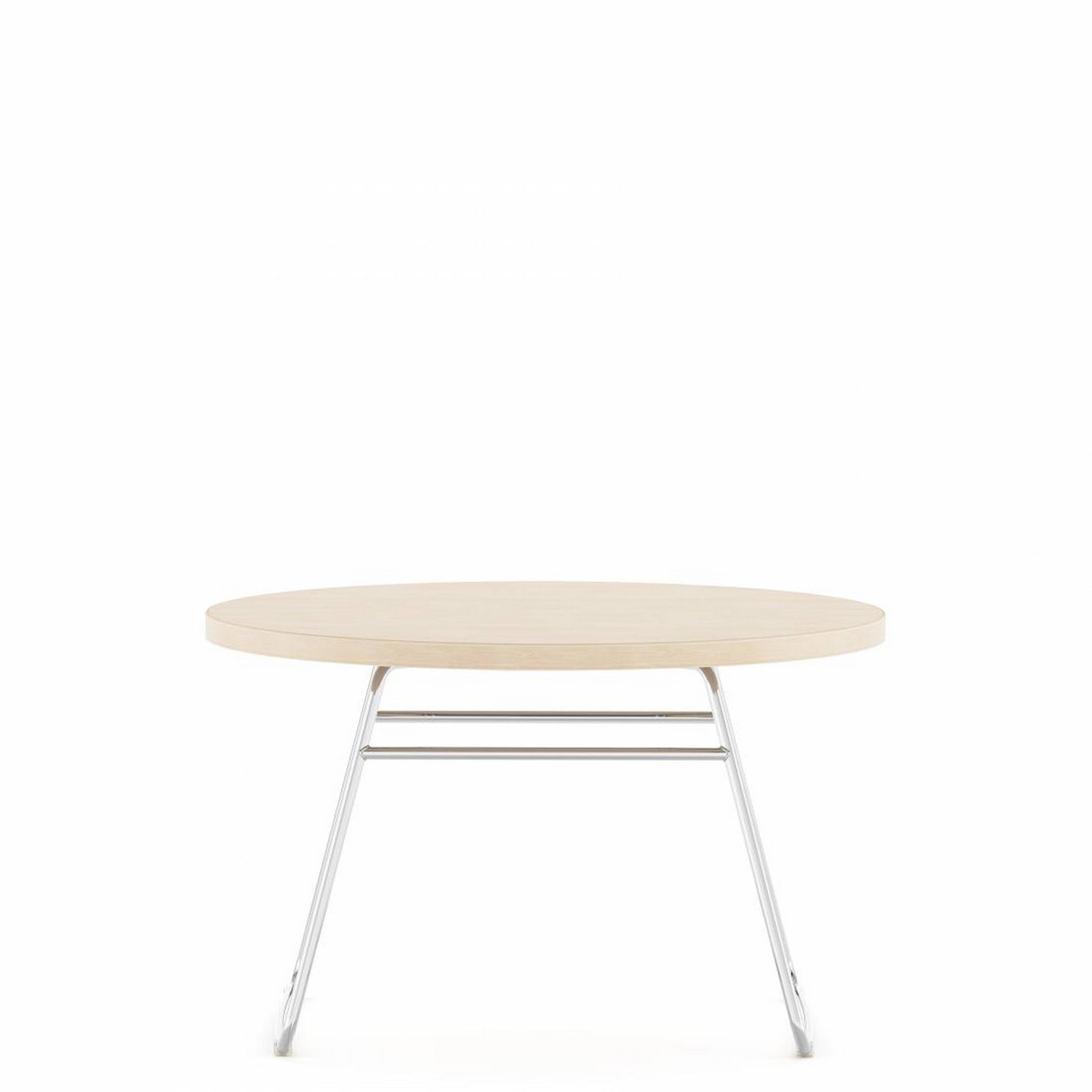 Drift™ 16"H Round Table, Sled Base, 26"W x 26"D, Laminate Surface, Flat Edge (8041R2616I)