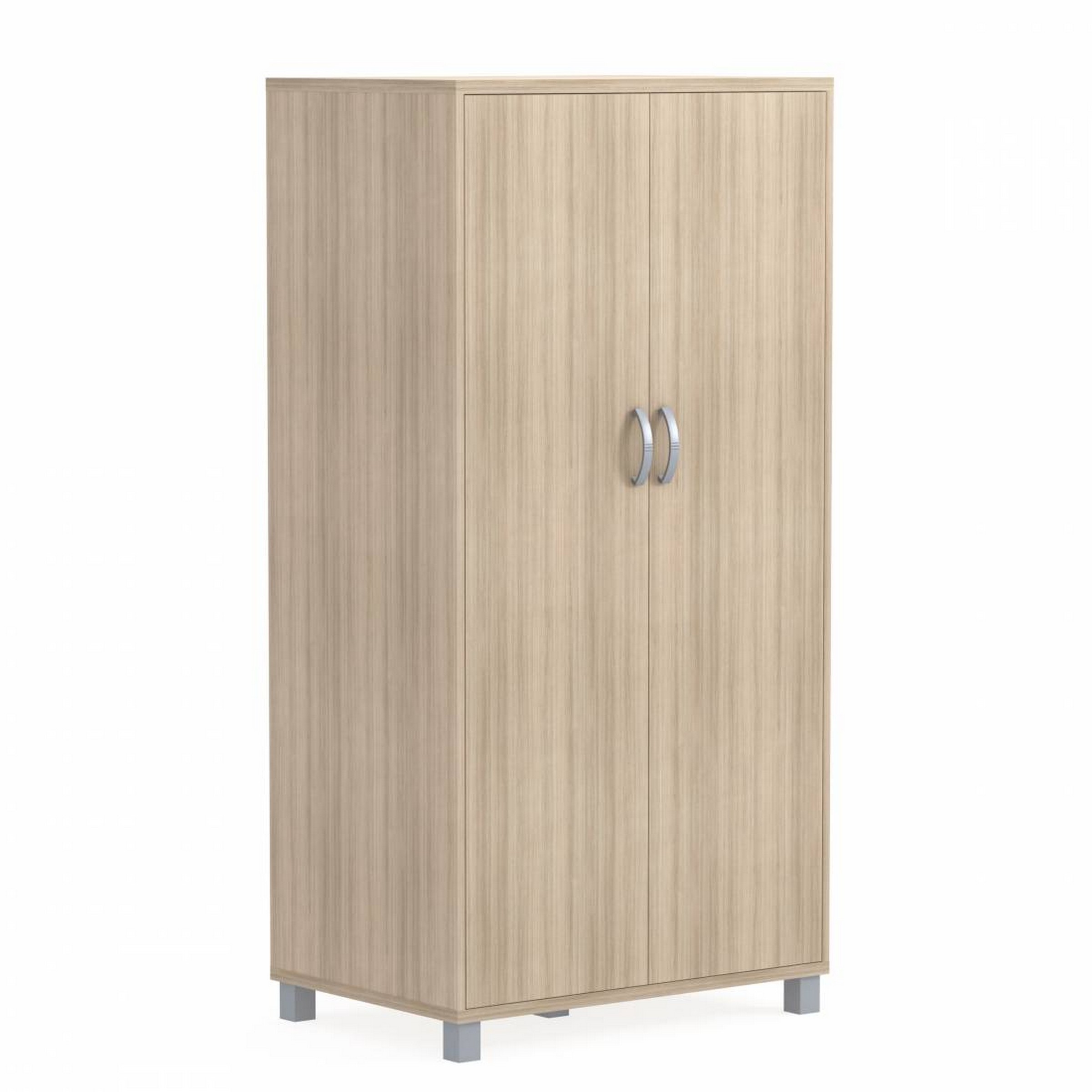 Aldon™ Divided Wardrobe, Metal Legs, Fixed Upper Shelf & Four Adjustable Shelves, Coat Rail (GCEXWD03LN)