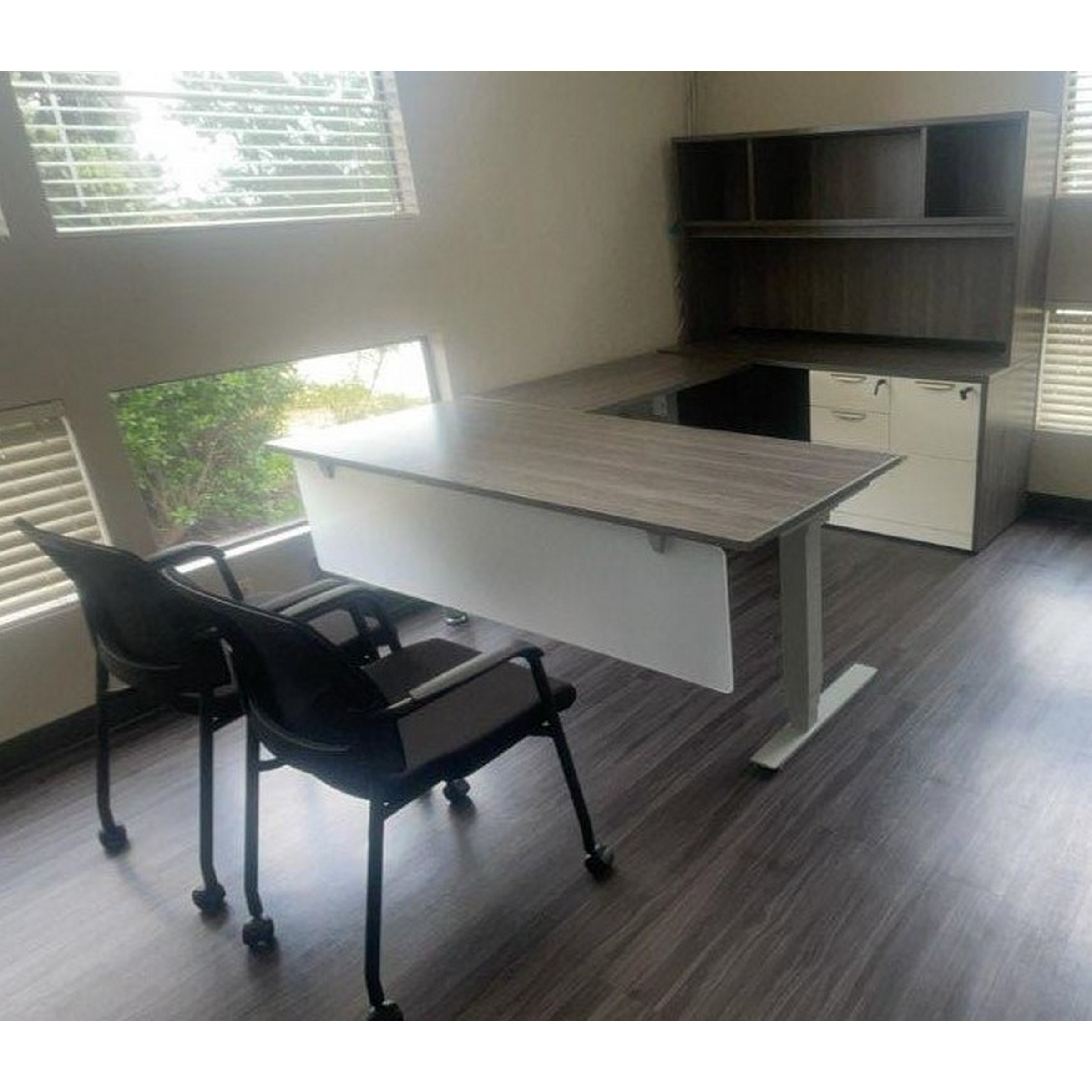 Desk with Acrylic Modesty Panel