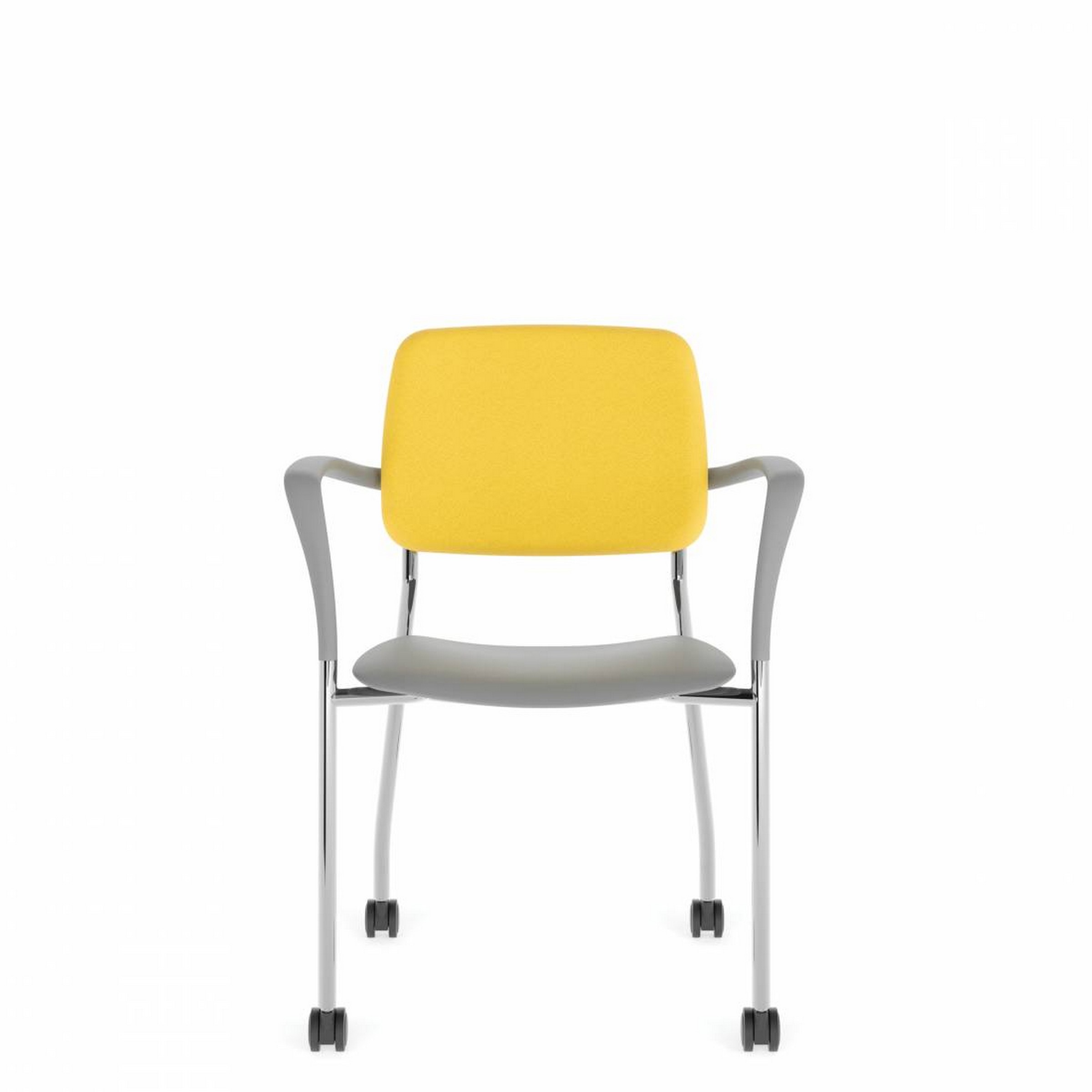 Willow™ Armchair, Polypropylene Seat & Upholstered Back, Casters (W5AUPC)
