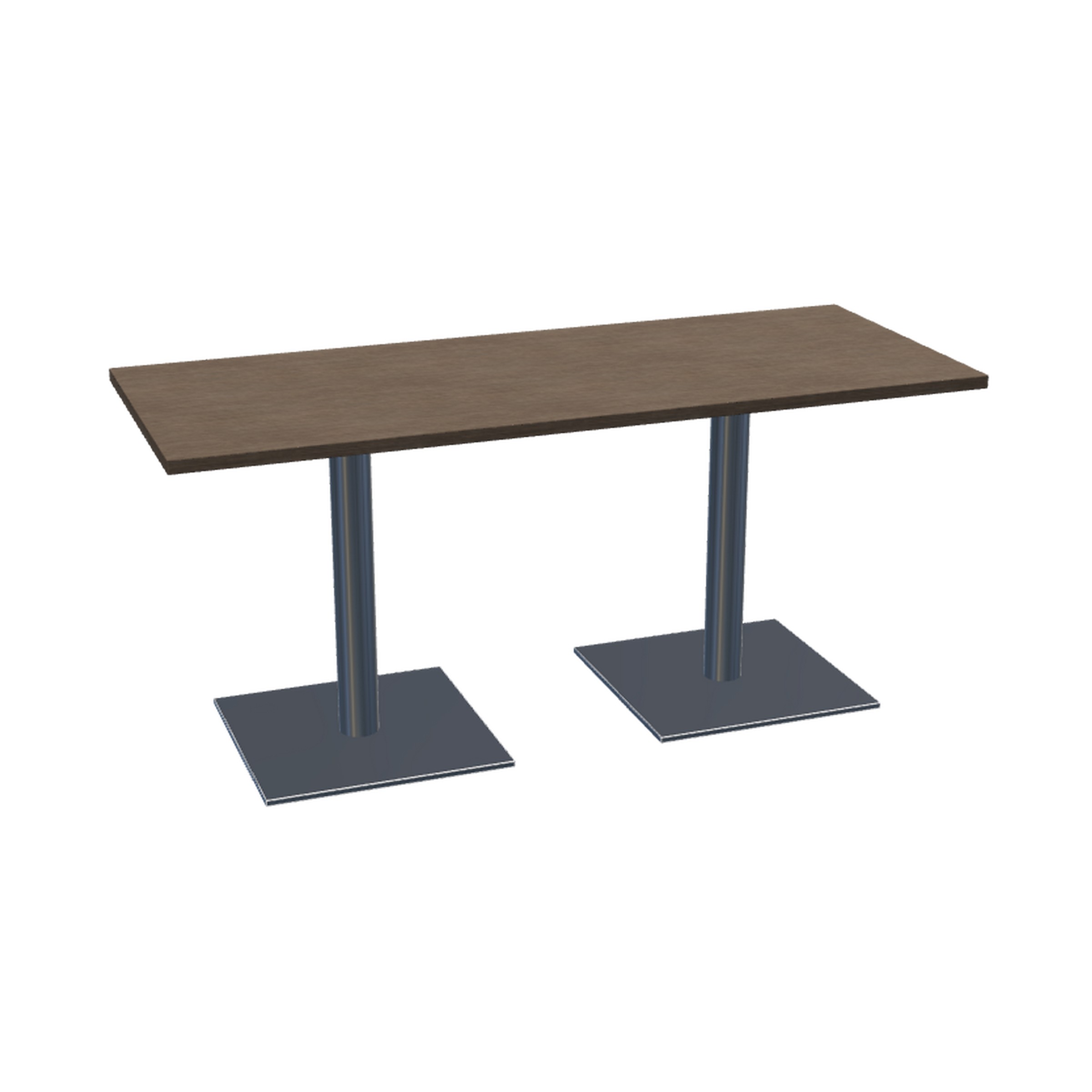 Swap™ Lounge Height Table (27" High Two Bases) Rectangular Top with Square Bases