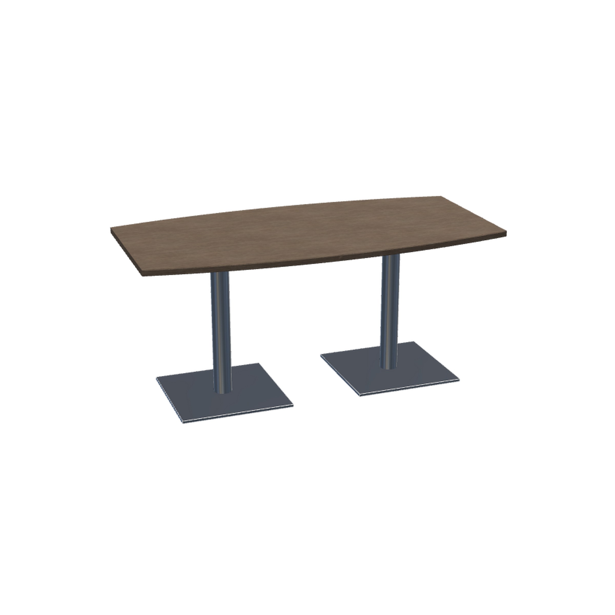 Swap™ Lounge Height Table (27" High Two Bases) Boat Top with Square Bases